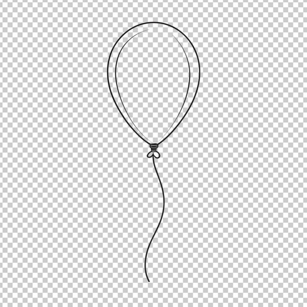 line art balloon on transparent background