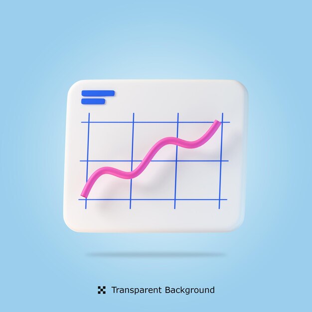 Line Chart 3d icon illustration