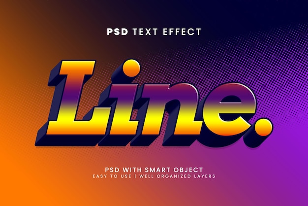 Line editable 3d text effect with funny and happy text style