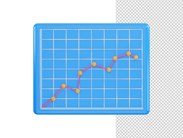 line graph icon 3d rendering vector illustration