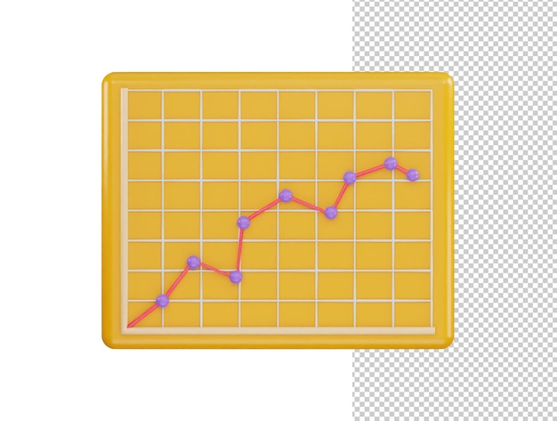 line graph icon 3d rendering vector illustration