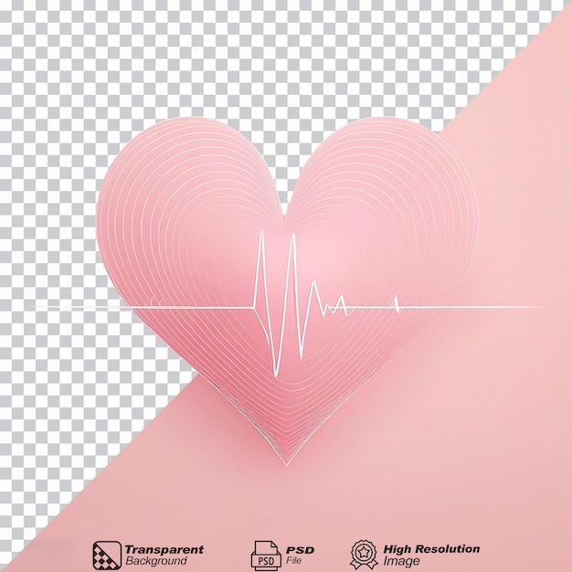 PSD line heart beat health medical isolated on transparent background