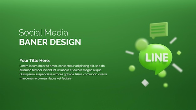 Line logo minimal simple design Social media banner of 3d rendering