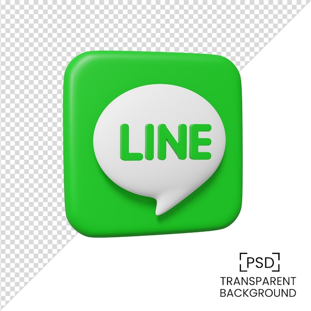 Line social media icon 3d render illustration isolated