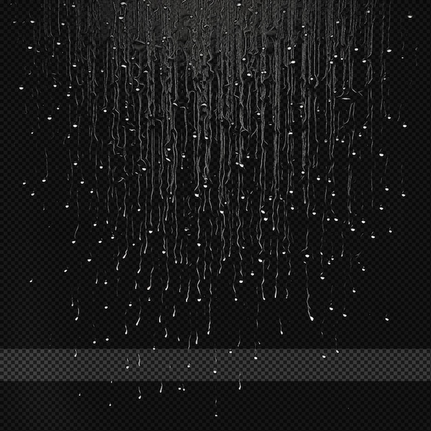 Line of water droplets