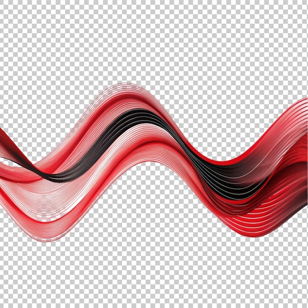 line wave red and black color transparent background