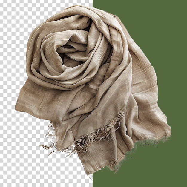 PSD linen shawl isolated on transparent background