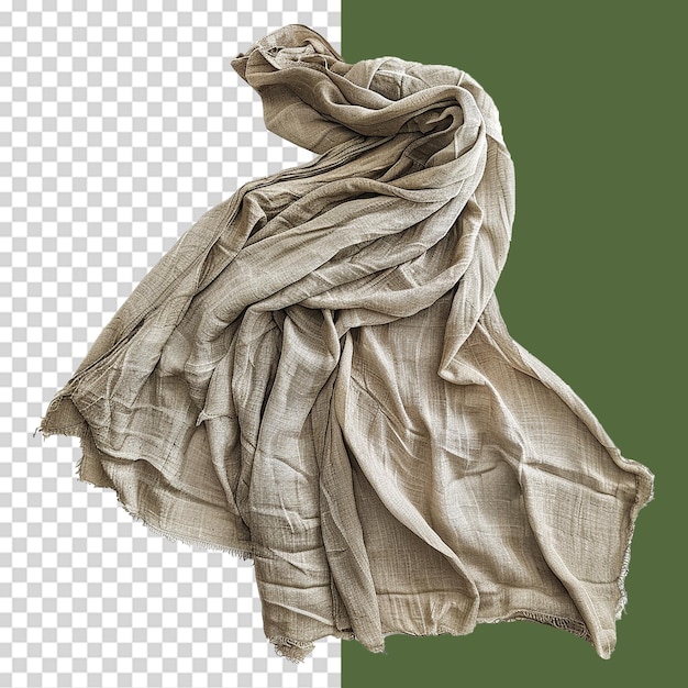 PSD linen shawl isolated on transparent background