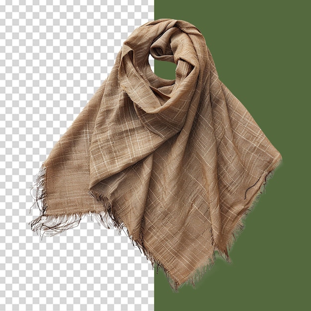 PSD linen shawl isolated on transparent background