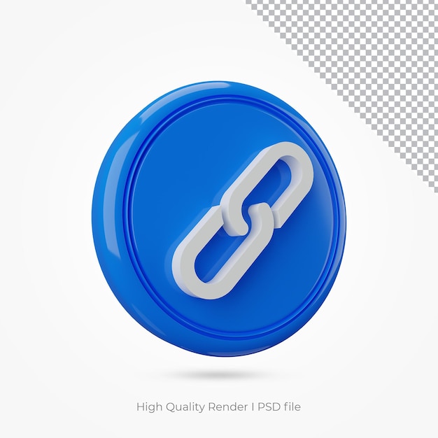 Link icon for composition Blue 3d rendering