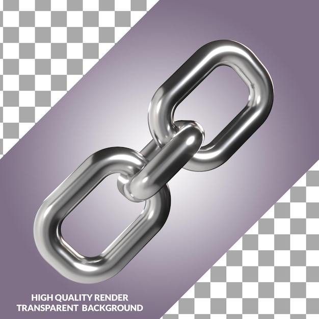 Link metal chain 3d render style