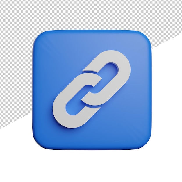 Link website sign symbol front view 3d illustration rendering icon transparent background