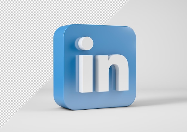 Linked In logo in 3d rendering