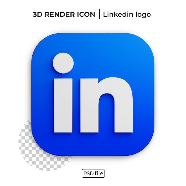 Linkedin 3d render logo