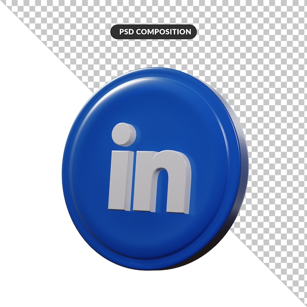 Linkedin 3d rendering logo application isolated