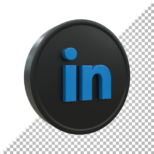 LinkedIn 3d Social Media icon Colorful glossy 3d icon concept 3d rendering for composition