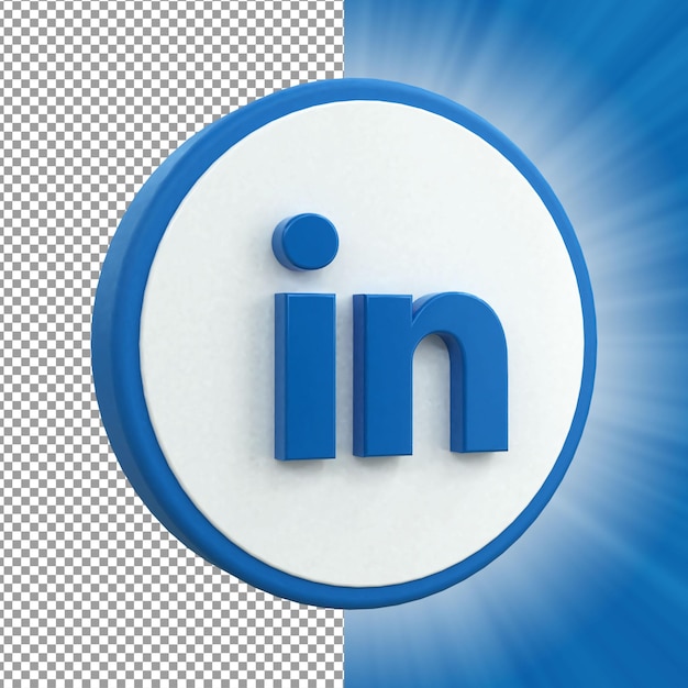 LinkedIn 3d Social Media icon Colorful glossy 3d icon concept 3d rendering for composition