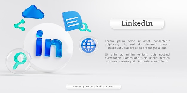 LinkedIn Acrylic Glass Logo and Search Icons Copy 