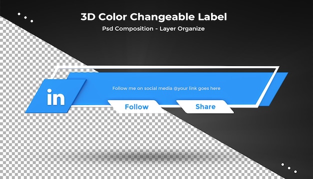 Linkedin Connect Us on social media lower third 3d design render icon badge