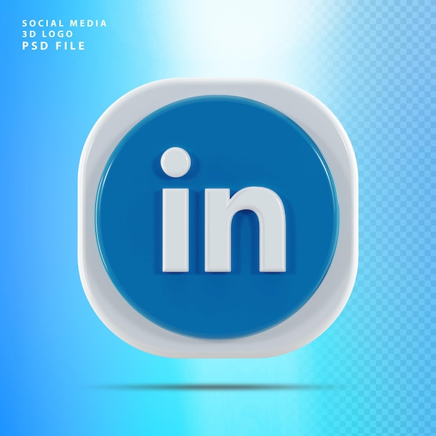 Linkedin Icon 3d render shape