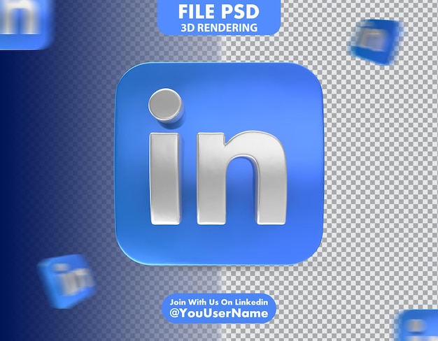 Linkedin icon 3D Rendering