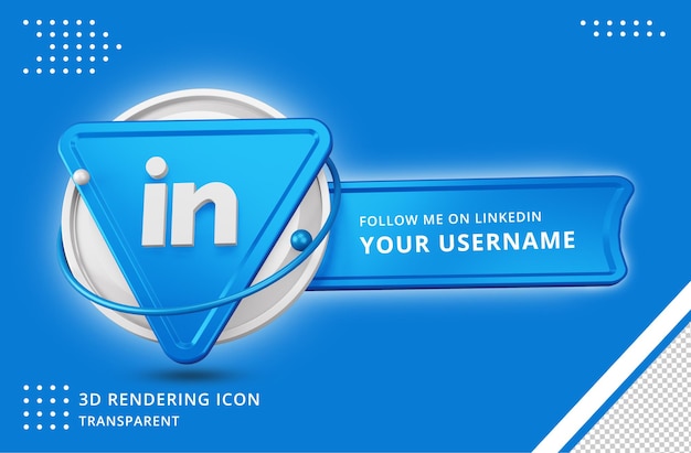 Linkedin Profile icon in 3d rendering 