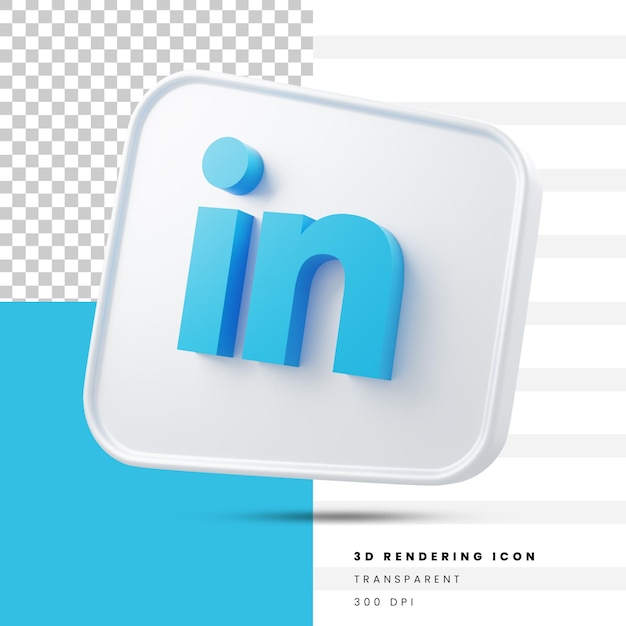 Linkedin social media 3d rendering icon 