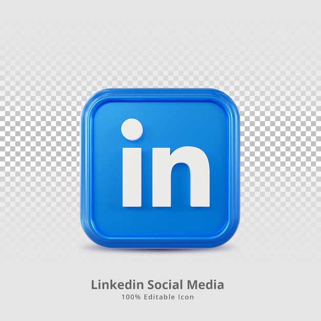 linkedin social media 3d rendering icon