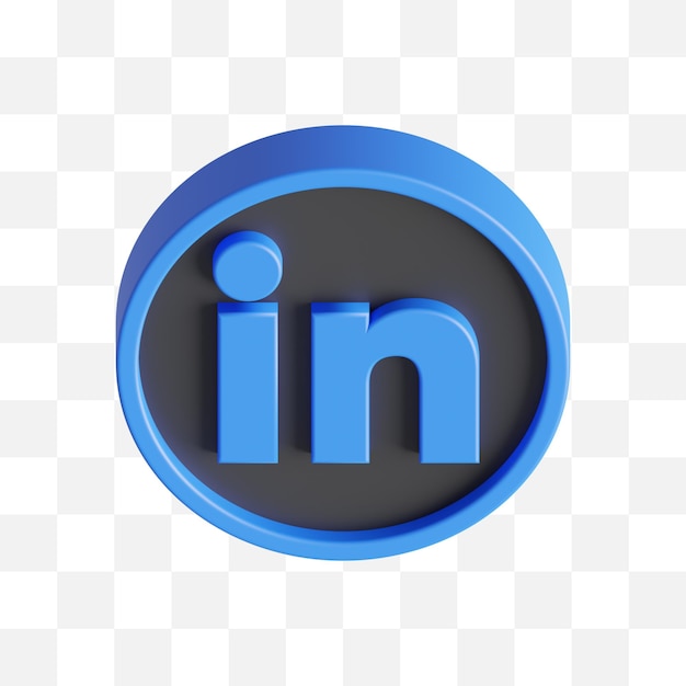 Linkedin Social Media Icon 3D