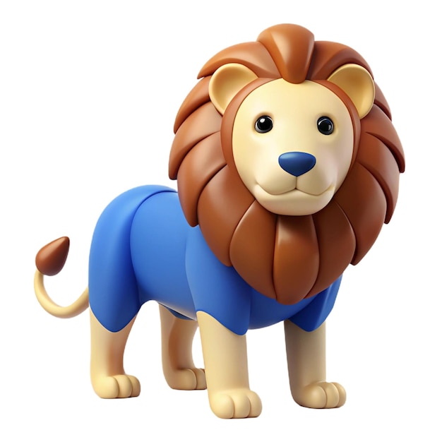 PSD a lion figure with a blue shirt on it