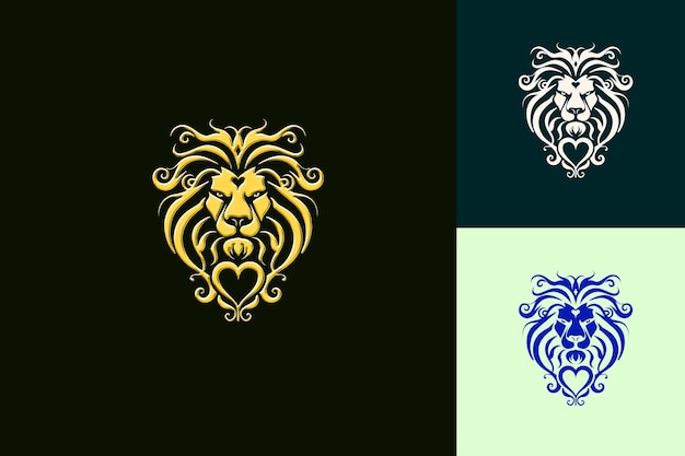 a lion head and a lion head on a black background