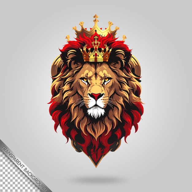 lion head logo mascot with transparent background