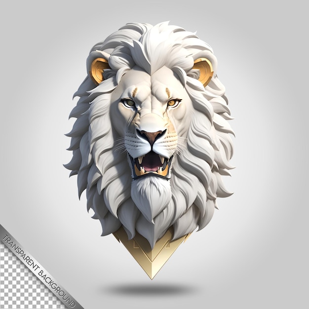 lion head logo mascot with transparent background