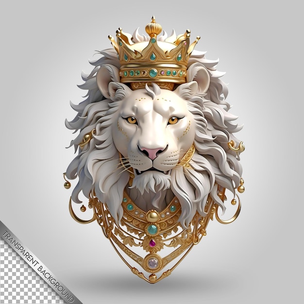 a lion head with a crown and crown on it