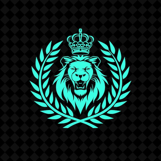 PSD a lion head with a crown on it