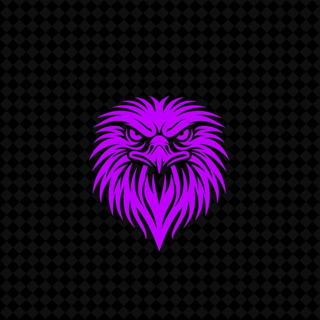 PSD a lion head with a pink mane on a black background