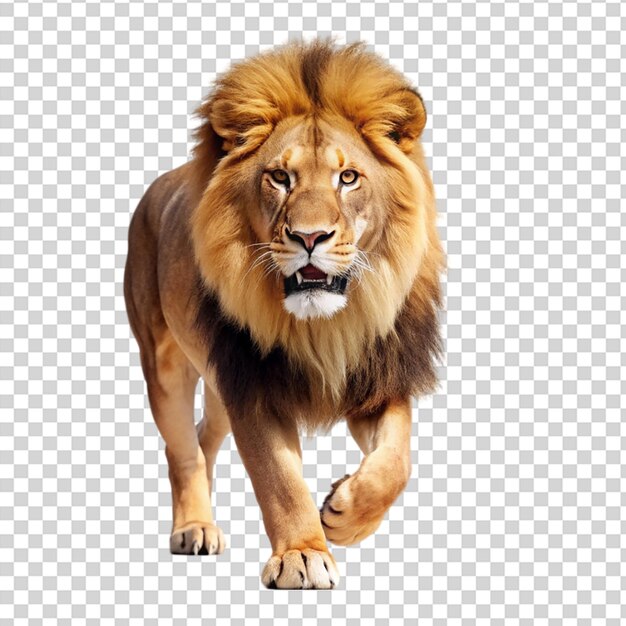 PSD a lion walking on transparent background