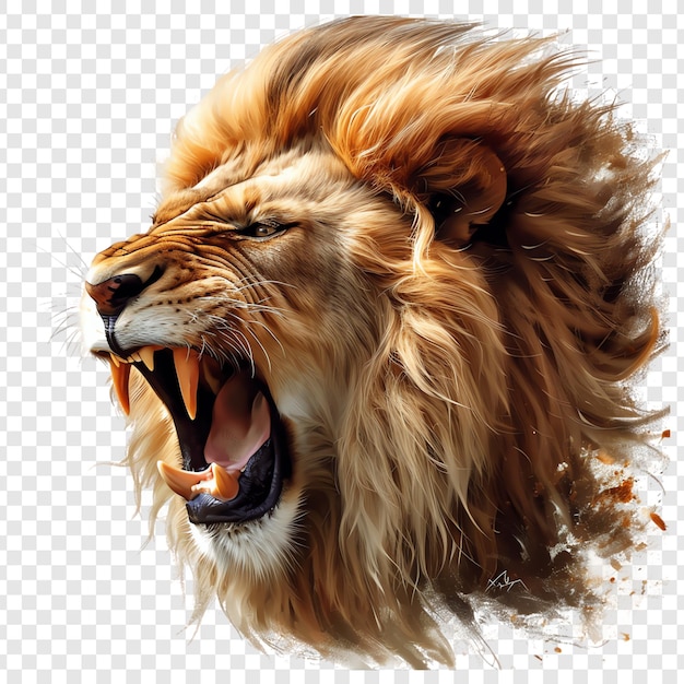 a lion with a lion head on a transparent background