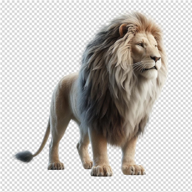 a lion with a tail on a white background