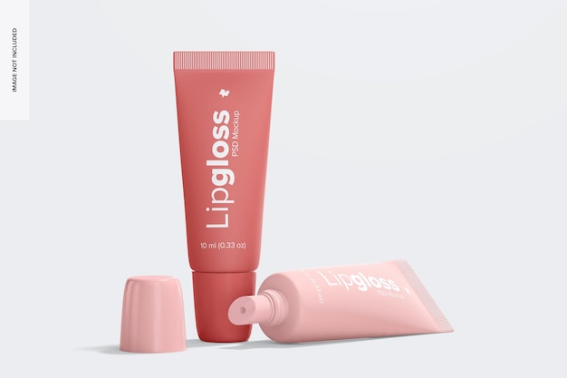 Lipgloss Tubes Mockup, Opened and Closed