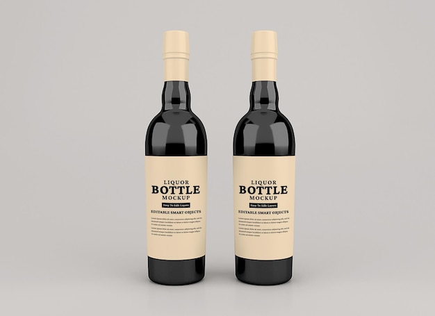 Liqour bottle mockup isolated