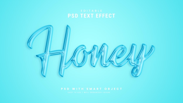 Liquid 3d editable text effect style Premium Psd