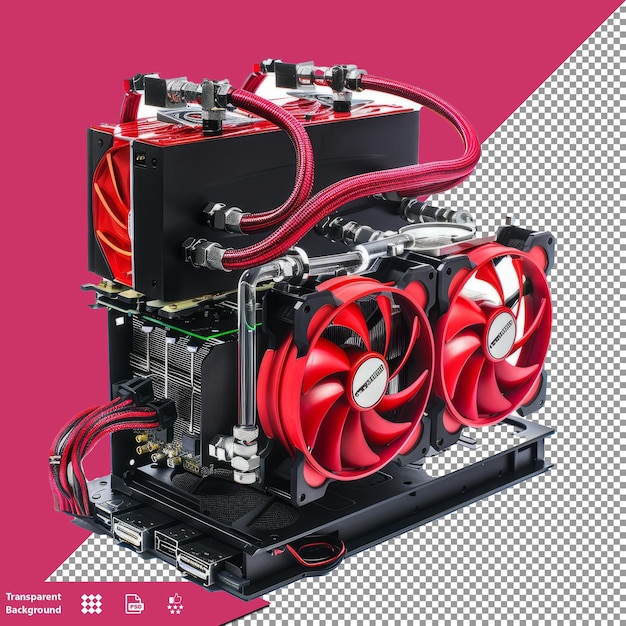 Liquid Cooling System on Transparent Background PNG PSD