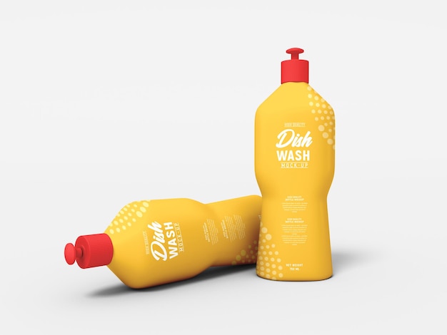 Liquid Dish Wash Bottle Packaging Mockup