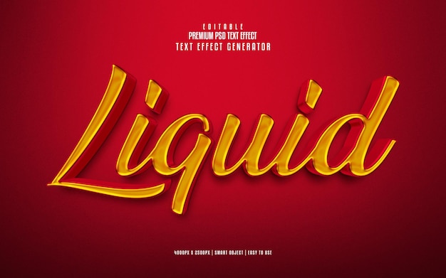 Liquid fully editable premium psd text effect generator