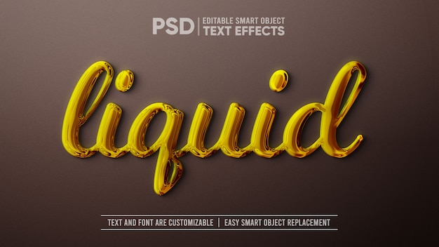 Liquid Gold Editable Text Effect Smart Object Mockup