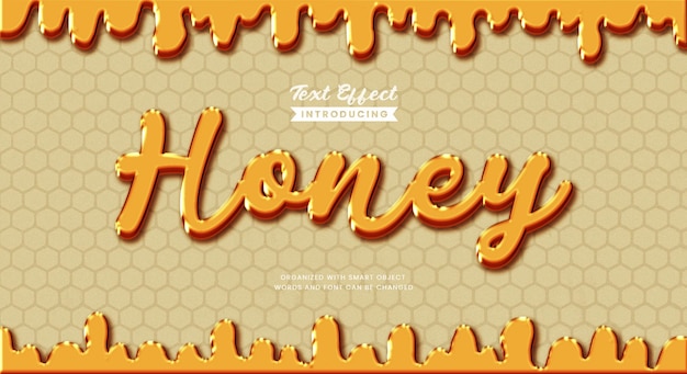 Liquid honey editable text effect 3d typography