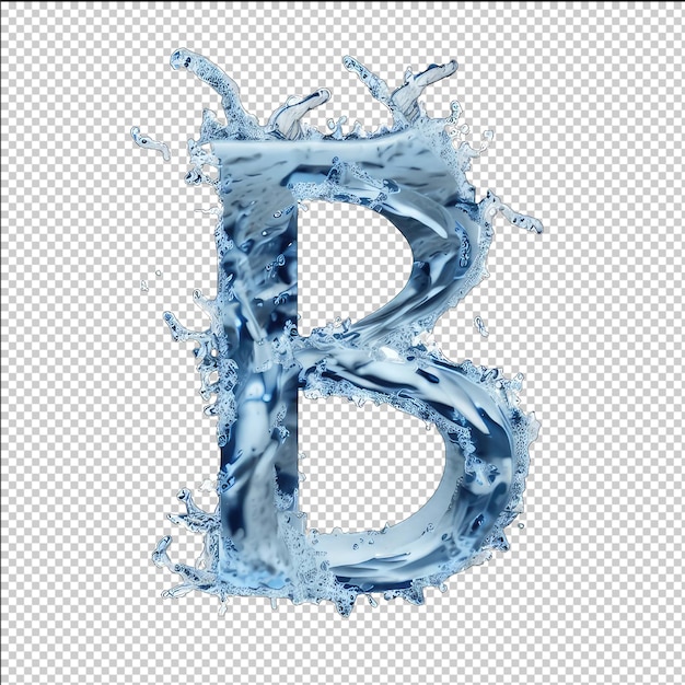 Liquid Letter B Splash Isolated on White Background