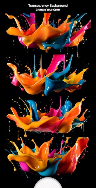 liquid paint splashing in vibrant mixes colors liquid motion