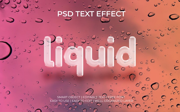 Liquid Text effect editable realistic